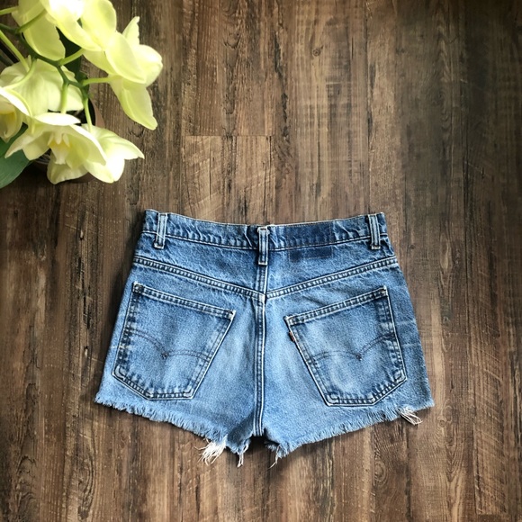 Vintage Levi’s Jean Shorts High Waisted Rare Orange Tab - Picture 4 of 6